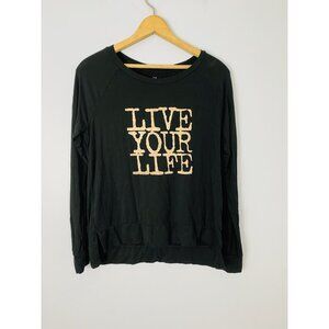 American Eagle Shirt Womens Size S Long Sleeve Soft & Sexy Live Your Life Tee